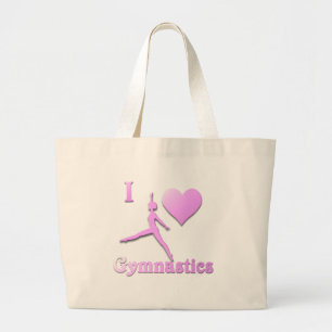 i love gymnastics #6 large tote bag