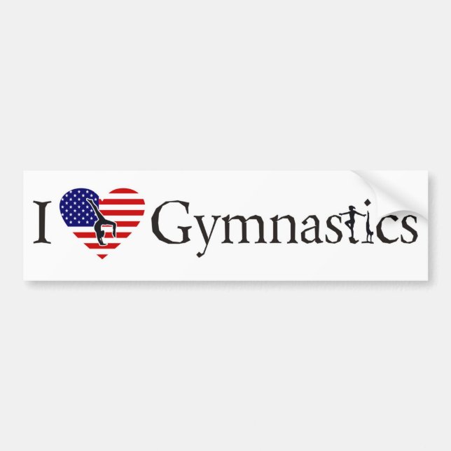 I love gymnastics bumper sticker (Front)