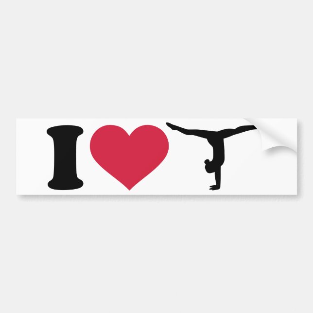 I love Gymnastics Bumper Sticker (Front)