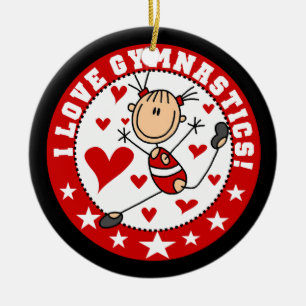 I Love Gymnastics Ceramic Tree Decoration