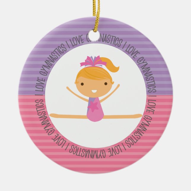 I LOVE GYMNASTICS Christmas Ornament (Front)