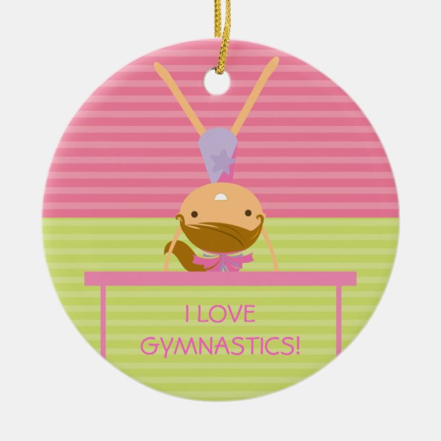 I LOVE GYMNASTICS Christmas Ornament (Front)