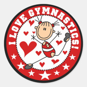 I Love Gymnastics Classic Round Sticker