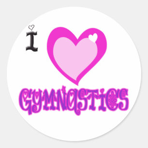 I Love GYMNASTICS Classic Round Sticker