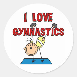 I Love Gymnastics Classic Round Sticker