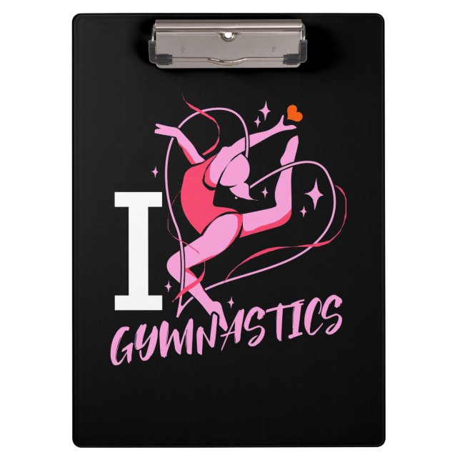 I Love Gymnastics Clipboard (Front)