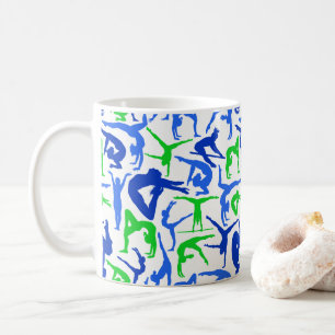 I LOVE Gymnastics Coffee Mug Blue & Green