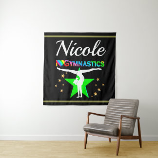 I LOVE GYMNASTICS CUSTOMIZED DESIGN TAPESTRY