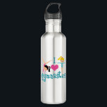I Love Gymnastics Cute Gymnast 710 Ml Water Bottle<br><div class="desc">I Love Gymnastics. A pretty gymnastics girl gift with adorable teal text in between two tumbling girls and a beautiful pink heart. A cute gymnast present for a kids or women's gymnastic coach.</div>