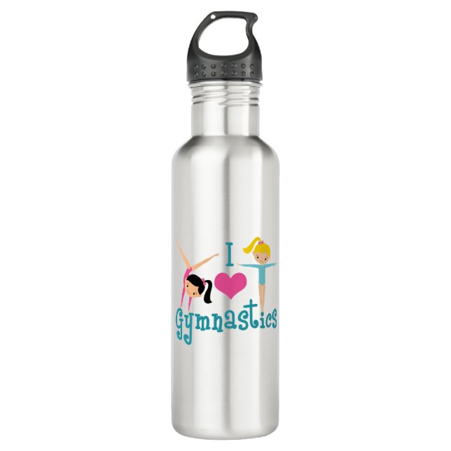 I Love Gymnastics Cute Gymnast 710 Ml Water Bottle (Front)