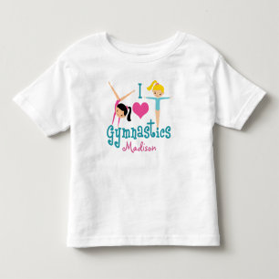 I Love Gymnastics Cute Gymnast Girl Toddler T-Shirt