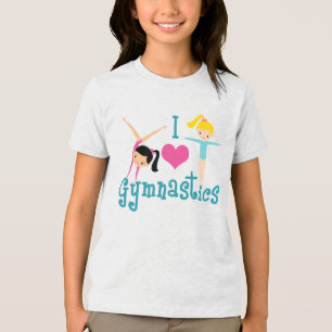 I Love Gymnastics Cute Gymnast Girls Tri-Blend Shirt