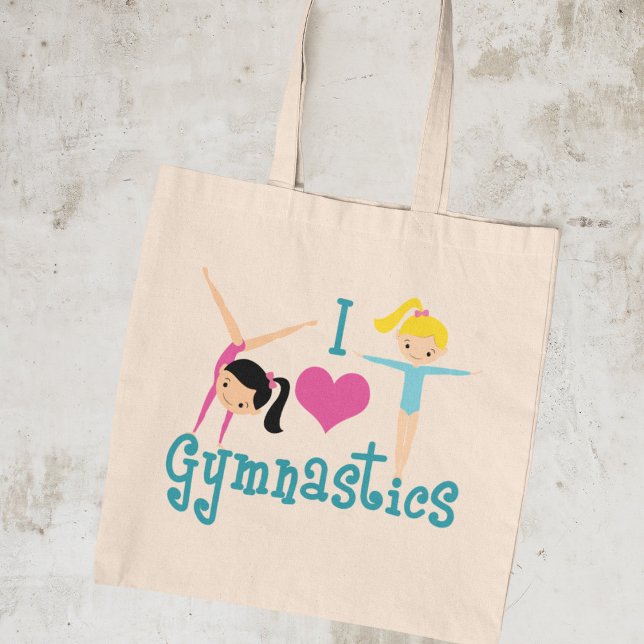 I Love Gymnastics Cute Gymnast Tote Bag (Creator Uploaded)