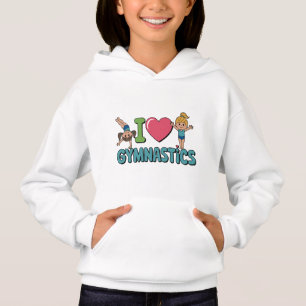 I Love Gymnastics – Cute Kids Cartoon Hoodie