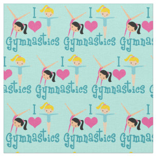 I Love Gymnastics Fabric