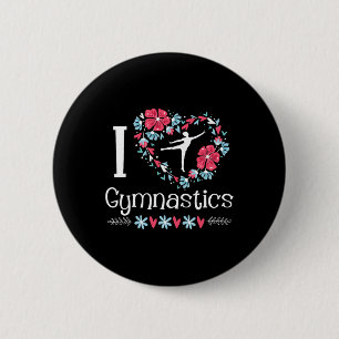 I Love Gymnastics - Gymnast Acrobatic Tumbling Che 6 Cm Round Badge