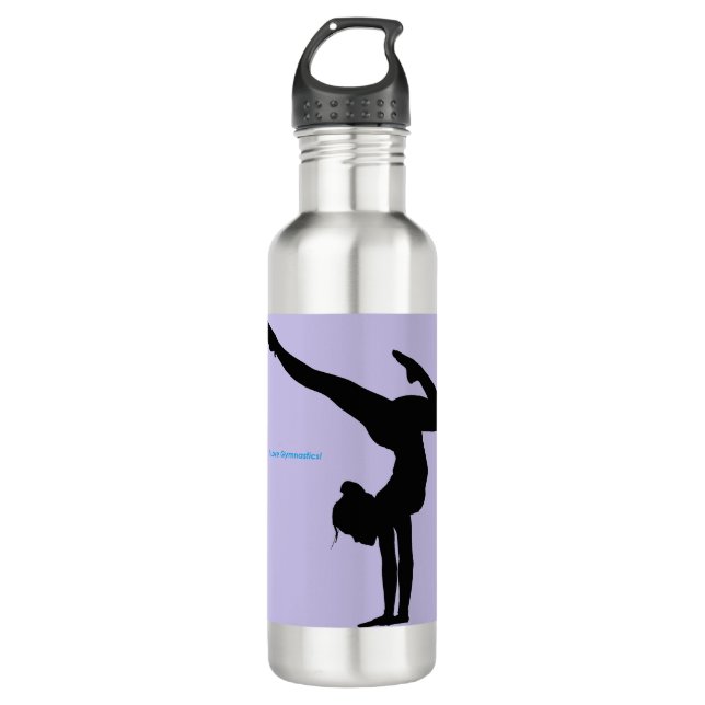 I Love Gymnastics- Gymnast with Lilac Background 710 Ml Water Bottle (Front)