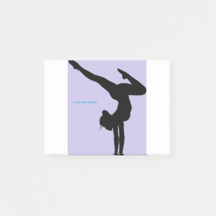 I Love Gymnastics- Gymnast with Lilac Background Post-it Notes