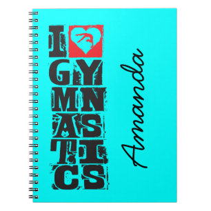 I Love Gymnastics Hunter Personalised Notebook