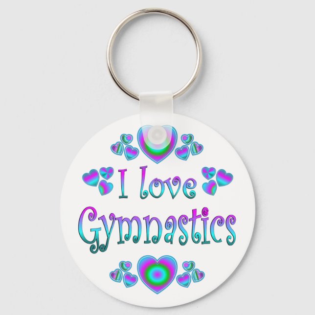 I Love Gymnastics Key Ring (Front)