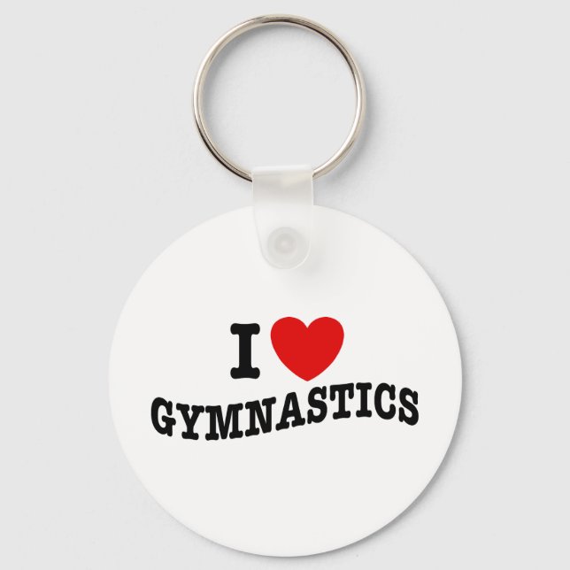 I Love Gymnastics Key Ring (Front)