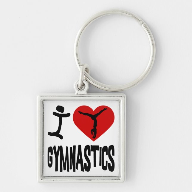 I Love Gymnastics Key Ring (Front)