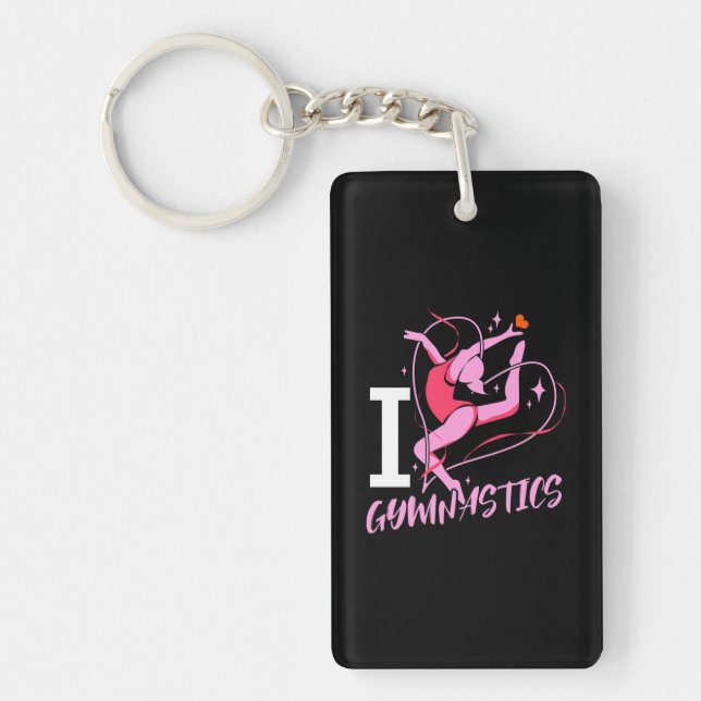 I Love Gymnastics Key Ring (Front)