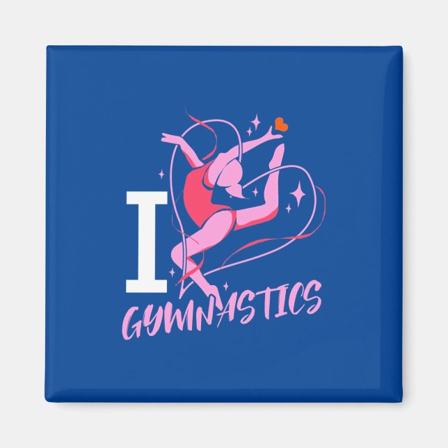I Love Gymnastics Magnet (Front)
