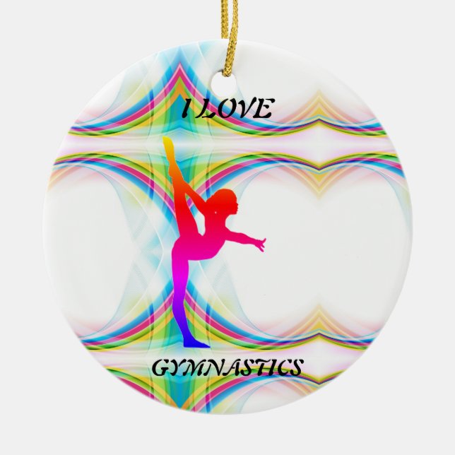 I Love Gymnastics Ornament (Front)