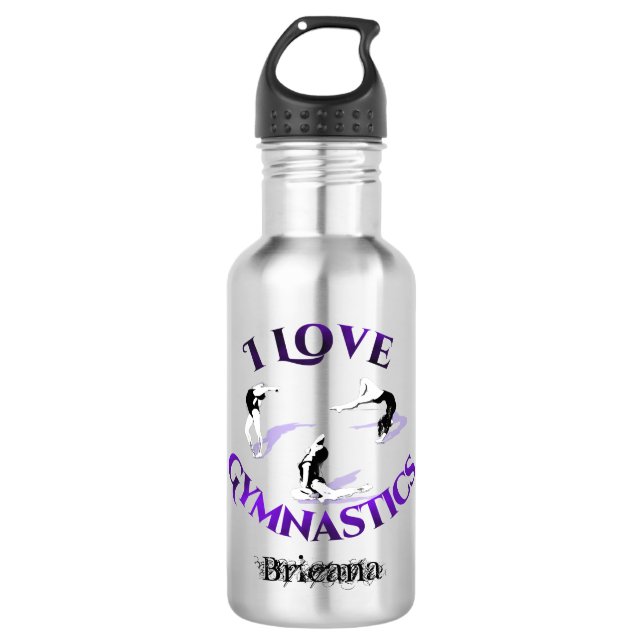 I Love Gymnastics Personalised 532 Ml Water Bottle (Front)