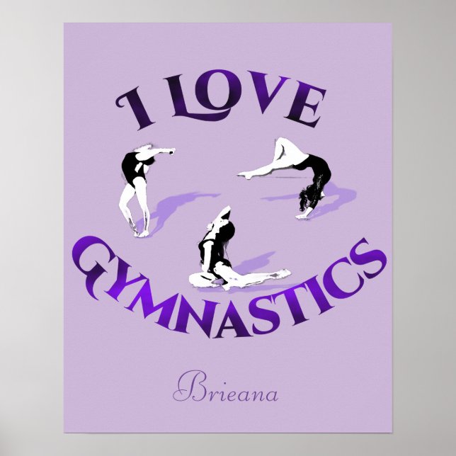 I Love Gymnastics Personalized Poster (Front)