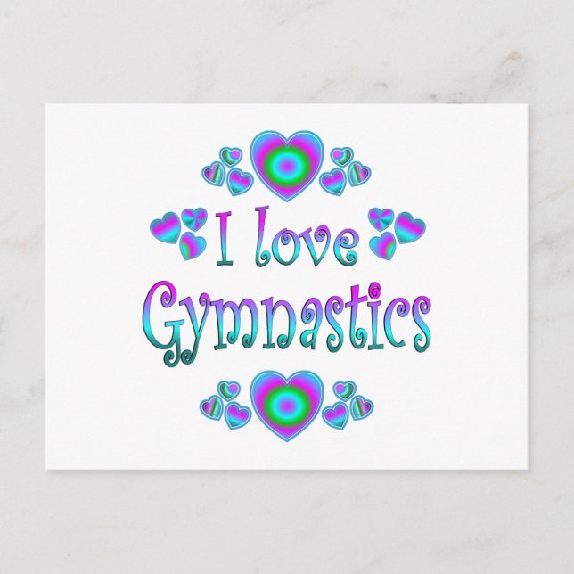 I Love Gymnastics Postcard (Front)