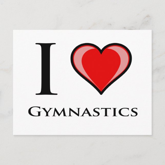 I Love Gymnastics Postcard (Front)