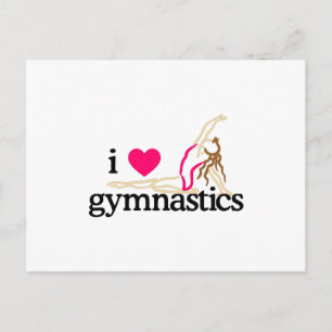 I LOVE GYMNASTICS POSTCARD