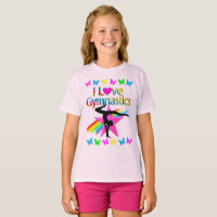 I LOVE GYMNASTICS RAINBOW GYMNAST GIRL DESIGN