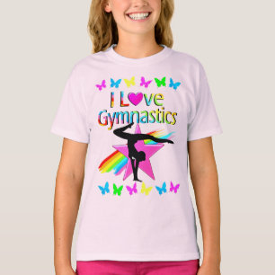 I LOVE GYMNASTICS RAINBOW GYMNAST GIRL DESIGN T-Shirt