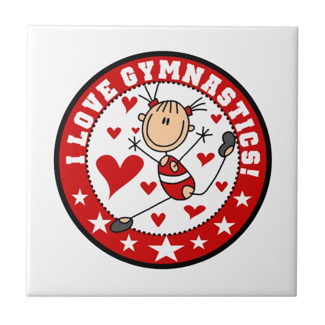 I Love Gymnastics Tile (Front)
