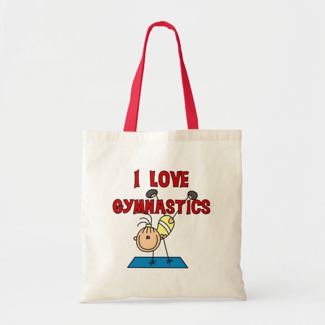 I Love Gymnastics Tote Bag (Front)
