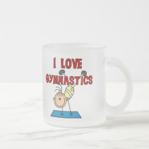 I Love Gymnastics Tshirts and Gifts Frosted Glass Coffee Mug