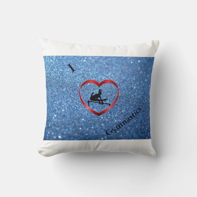 I Love Gymnastics Uneven Bars Pillow (Front)