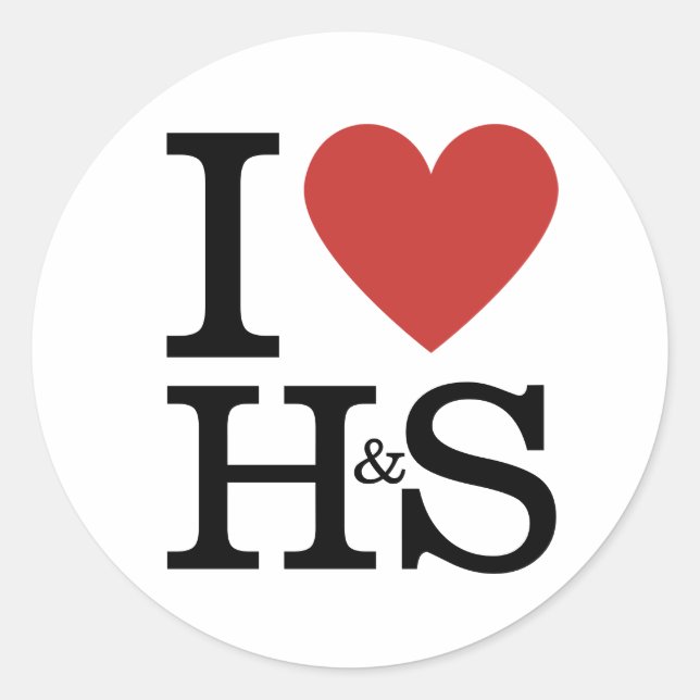 I ❤️ Love H&S Health & Safety Staff CUSTOM Classic Round Sticker (Front)