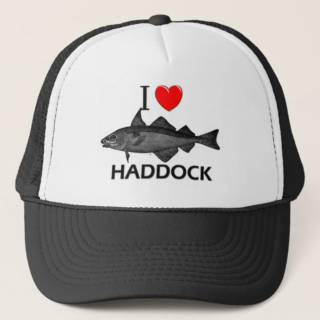 I Love Haddock Trucker Hat (Front)