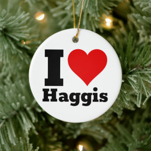 I Love Haggis Ceramic Tree Decoration