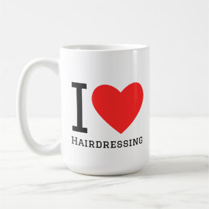 I love hairdressing square sticker coffee mug