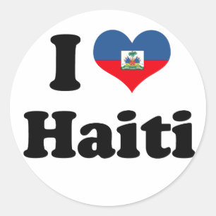 I LOVE HAITI 2 CLASSIC ROUND STICKER