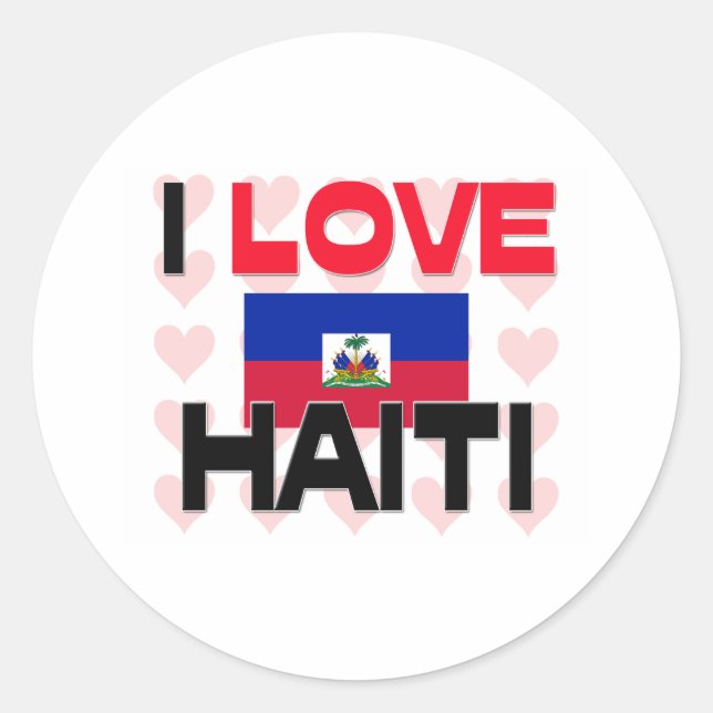 I Love Haiti Classic Round Sticker (Front)