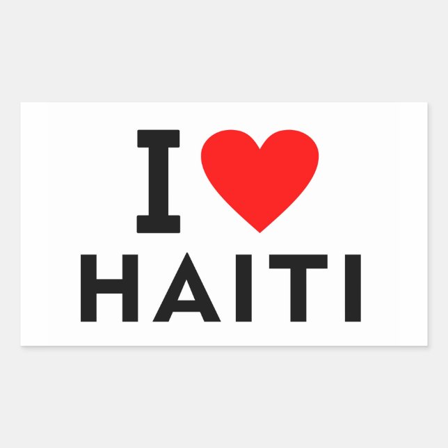 I love Haiti country like heart travel tourism sym Rectangular Sticker (Front)