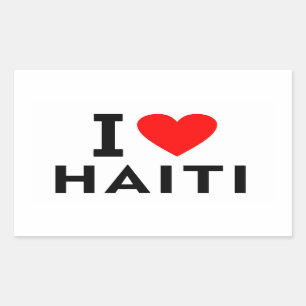 I love Haiti country like heart travel tourism sym Rectangular Sticker