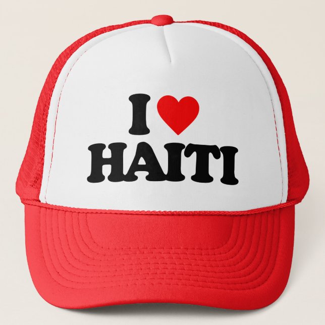 I LOVE HAITI TRUCKER HAT (Front)