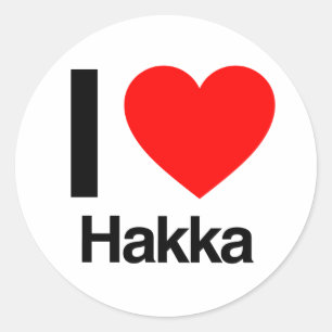 i love hakka classic round sticker